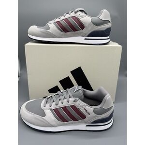 Adidas Run 80s Men's Size 11 Gray Burgundy Sneakers ID1882 Retro‎ Cloudfoam New